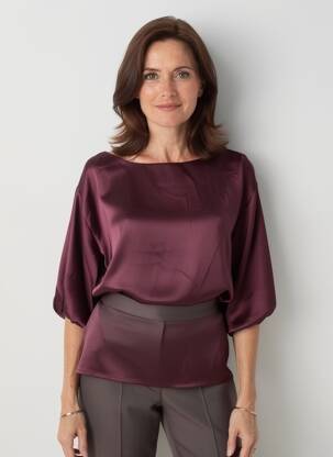 Viršūnė ilgos rankovės ilgos rankovės violetinis GEVANA moteris