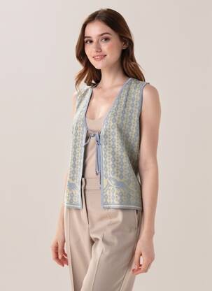 Be rankovių liemenė plona tinklinė medžiaga mėlyna SCOTCH & SODA moteris