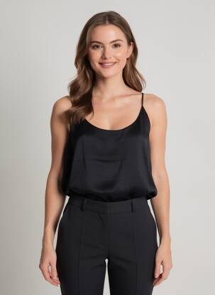 Viršūnė rankovės su reguliuojamomis petnešomis plonos dirželiai juodas SCOTCH & SODA moteris