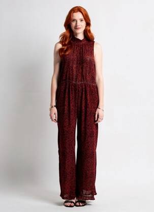 Kombinezonas krepos audinys be rankų oranžinė SCOTCH & SODA moteris