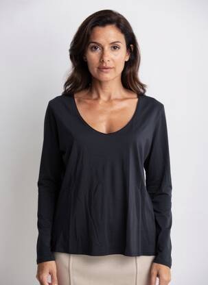 T-marškinys ilgos rankovės ilgos rankovės mėlyna ANONYM APPAREL moteris