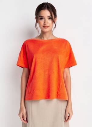 T-marškinys tiesi kirpimas trumpas rankovės oranžinė ANONYM APPAREL moteris