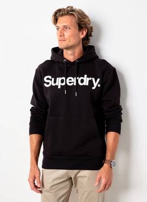 Kapišonas jersey audinys ilgos rankovės juodas SUPERDRY vyras