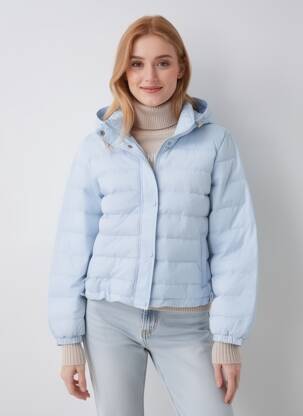 Pūkinė striukė ilgos rankovės su gobtuvu mėlyna LEVI'S moteris