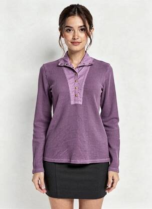 Megztinis centrinė iškirptė ilgos rankovės violetinis LEON & HARPER moteris