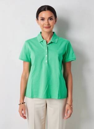 Polo tiesi kirpimas trumpas rankovės žalias K-DESIGN moteris