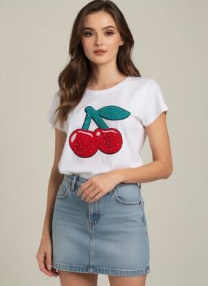 T-marškinys tamprumas trumpas rankovės baltas #OOTD moteris