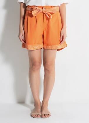 Šortas denimo audinys normala dydis oranžinė MADE IN ITALY moteris