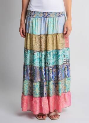 Ilgas sijonas fantazijos raštas mėlyna BOHO FASHION moteris