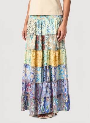 Ilgas sijonas fantazijos raštas mėlyna BOHO FASHION moteris