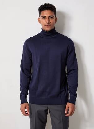Megztinis su aukštu kaklu tamprumas ilgos rankovės mėlyna SCOTCH & SODA vyras