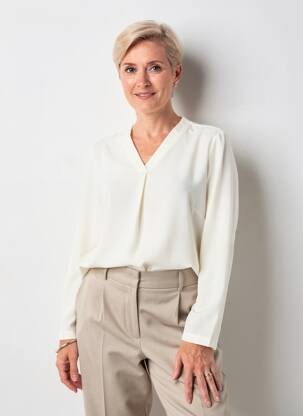Viršūnė ilgos rankovės ilgos rankovės bežinis ELEANE moteris