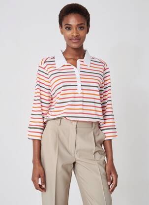 Polo juostelės raštas 3/4 rankovės oranžinė ARMOR LUX moteris