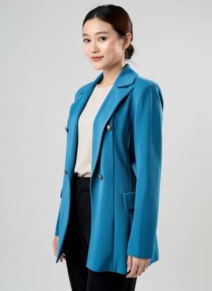 Švarkas kišenės mėlyna DANIELA COOL moteris