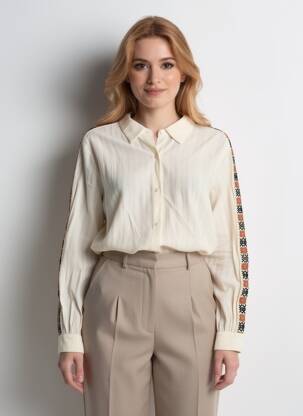 Moteriškas marškinys krepos audinys ilgos rankovės bežinis EMILIE.K moteris