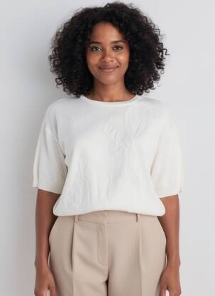 Megztinis tamprumas trumpas rankovės bežinis TRICOT CHIC moteris