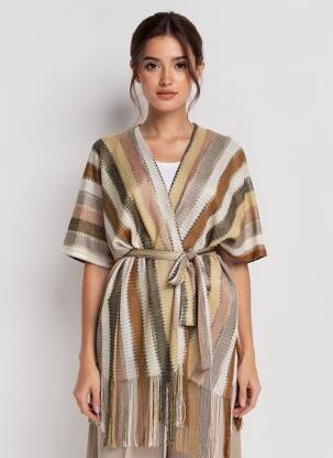 Kimono striukė col v rudas LARAETHNICS moteris