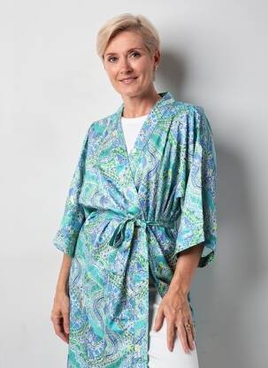 Kimono striukė fantazijos raštas mėlyna JULIE GUERLANDE moteris