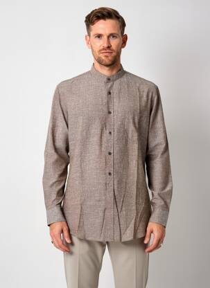Ilgomis rankovėmis marškinys tiesi kirpimas rudas REDMOND vyras