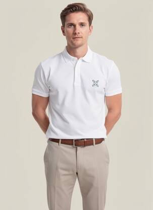 Polo jersey audinys trumpas rankovės baltas OXBOW vyras