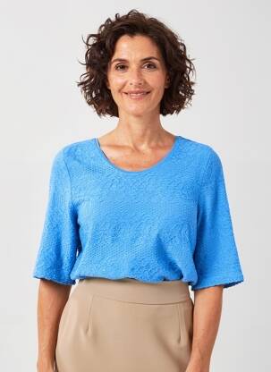 T-marškinys tamprumas trumpas rankovės mėlyna BARBARA LEBEK moteris
