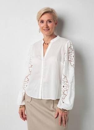 Moteriškas marškinys tiesi kirpimas ilgos rankovės bežinis JULIE GUERLANDE moteris