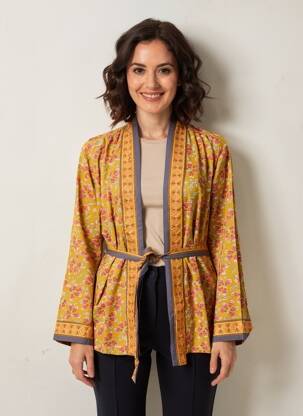 Kimono striukė ilgos rankovės žalias DAMART moteris