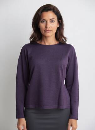 Megztinis chinamas audinys ilgos rankovės violetinis MONTAGUT moteris