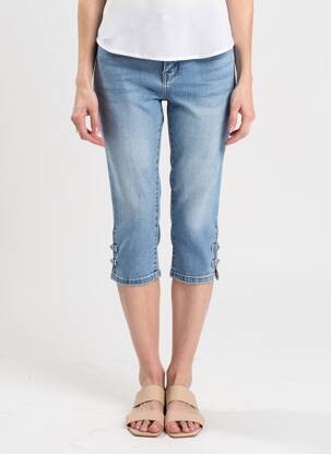 Korsaras išblukęs aukšta talija mėlyna BS JEANS moteris