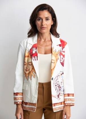 Švarkas netikros kišenės baltas NEW COLLECTION moteris