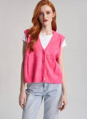 Be rankovių liemenė tiesi kirpimas rožinė MINA ROSA moteris