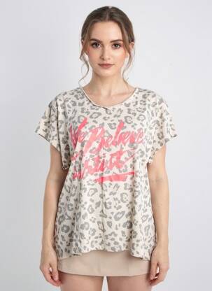 T-marškinys tiesi kirpimas trumpas rankovės bežinis NEW COLLECTION moteris
