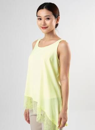 Viršūnė tamprumas be rankų geltona NEW COLLECTION moteris