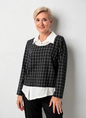 Viršūnė ilgos rankovės ilgos rankovės juodas FRANCE RIVOIRE moteris