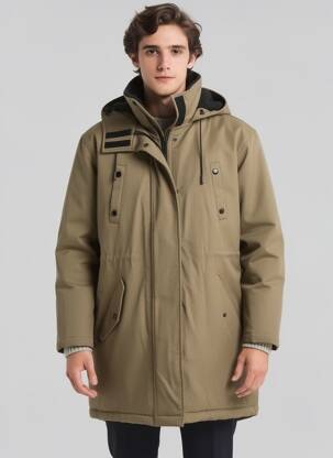 Parka tiesi kirpimas su gobtuvu žalias THE KOOPLES vyras
