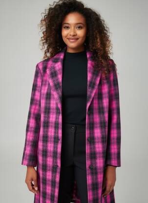 Ilgas paltas tiesi kirpimas be gobtuvų violetinis THE KOOPLES moteris