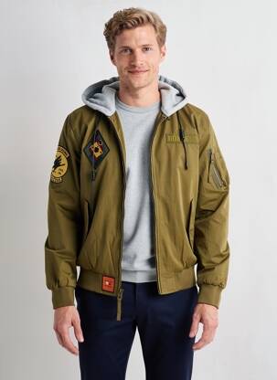Striukė kapišonas žalias BOMBERS vyras