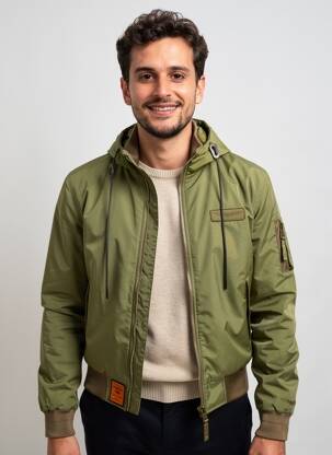 Striukė kapišonas žalias BOMBERS vyras