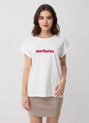 T-marškinys floqué serigrafija trumpas rankovės baltas GRACE & MILA moteris