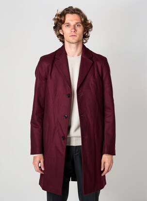 Ilgas paltas tiesi kirpimas be gobtuvų violetinis THE KOOPLES vyras