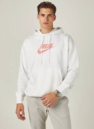 Kapišonas jersey audinys ilgos rankovės baltas NIKE vyras