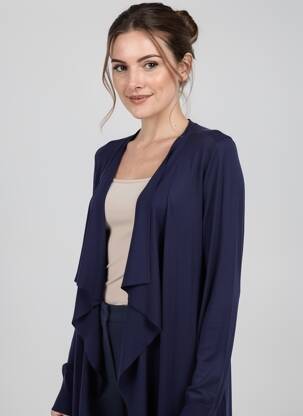 Ilgų rankovių liemenė ilgos rankovės mėlyna MARJOLAINE moteris