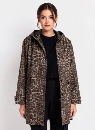 Apsauga nuo lietaus priekinis užtrauktukas su gobtuvu rudas THE KOOPLES moteris