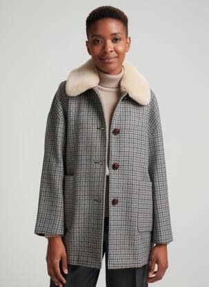 Ilgas paltas tiesi kirpimas be gobtuvų pilka TRENCH & COAT moteris