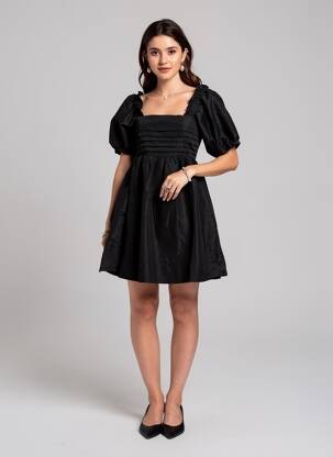 Trumpa suknelė trumpas rankovės trumpas rankovės juodas VERO MODA moteris