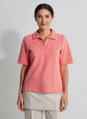 Polo tiesi kirpimas trumpas rankovės rožinė STREET ONE moteris