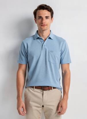 Polo chinamas audinys trumpas rankovės mėlyna OXBOW vyras