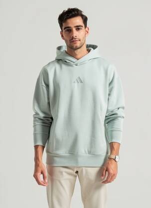Kapišonas jersey audinys ilgos rankovės žalias ADIDAS vyras