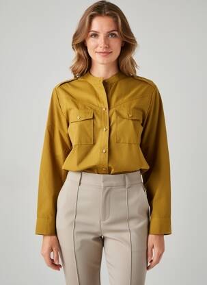 Moteriškas marškinys mao apykaklė ilgos rankovės rudas PEPE JEANS moteris