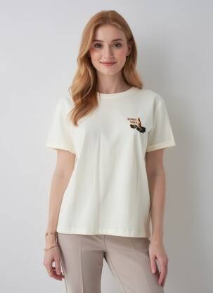 T-marškinys floqué serigrafija trumpas rankovės bežinis LEE COOPER moteris